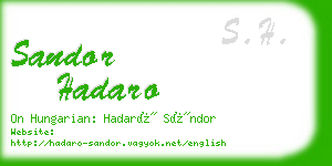 sandor hadaro business card